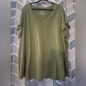 Olive Green V-Neck Women's Top Torrid Size 5x